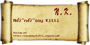Nánássy Kitti névjegykártya