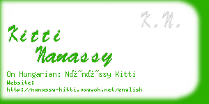 kitti nanassy business card